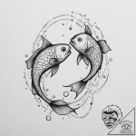 Tattoo design pisces fish, one appearing as a… – tattoo sketch (№1754664711_0, 08.08.2025 14:51) — tattoovalue.net