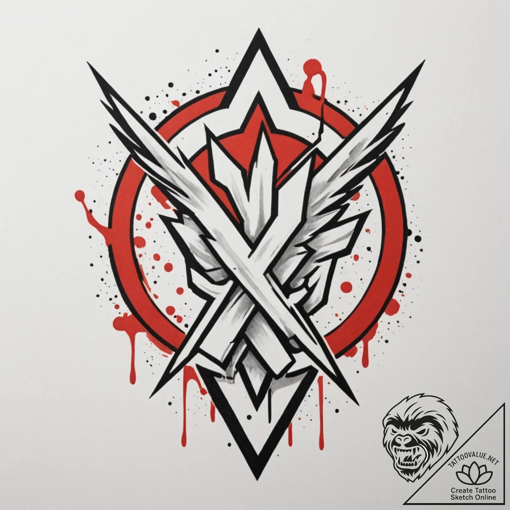 Victory (symbol), tattoo sketch design, clean... - tattoo sketch (№1754665310_0, 08.08.2025 15:01) — tattoovalue.net