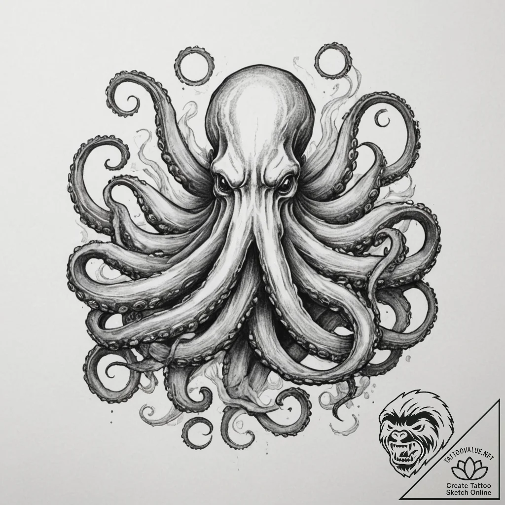Kraken - tattoo sketch (№1754665921_0, 08.08.2025 15:12) — tattoovalue.net