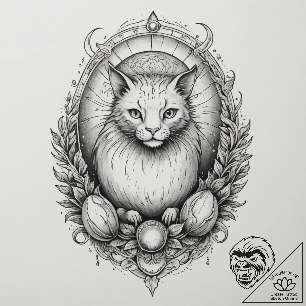 Tattoo sketch a zodiac animal emerging from a... - tattoo sketch (№1754666927_0, 08.08.2025 15:28) — tattoovalue.net