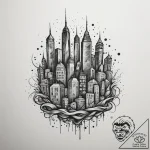 A blurred, abstract photo of city lights at n… – tattoo sketch (№1754668130_0, 08.08.2025 15:48) — tattoovalue.net