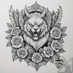 Tattoo design a powerful griffin, majestic an… – tattoo sketch (№1754668332_0, 08.08.2025 15:52) — tattoovalue.net