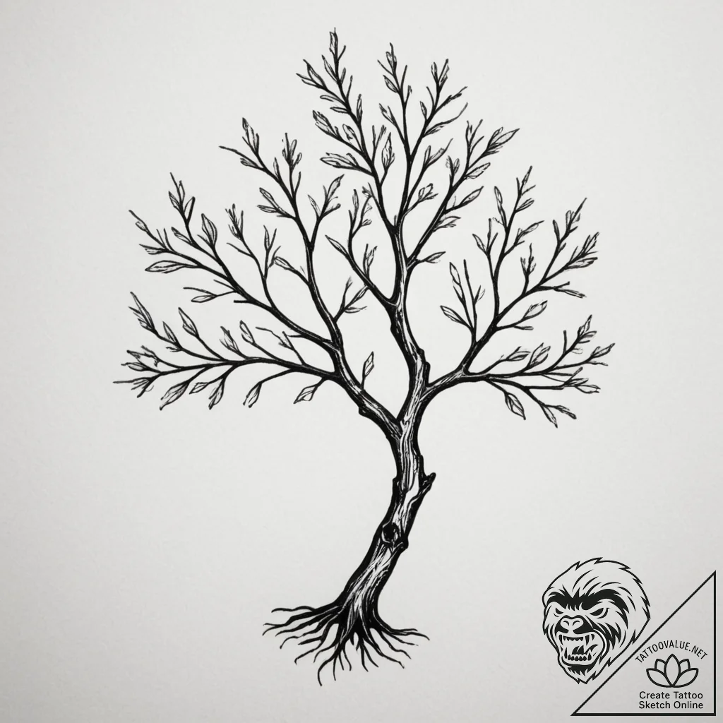 Tattoo design a simple tree branch., tattoo f... - tattoo sketch (№1754668936_0, 08.08.2025 16:02) — tattoovalue.net