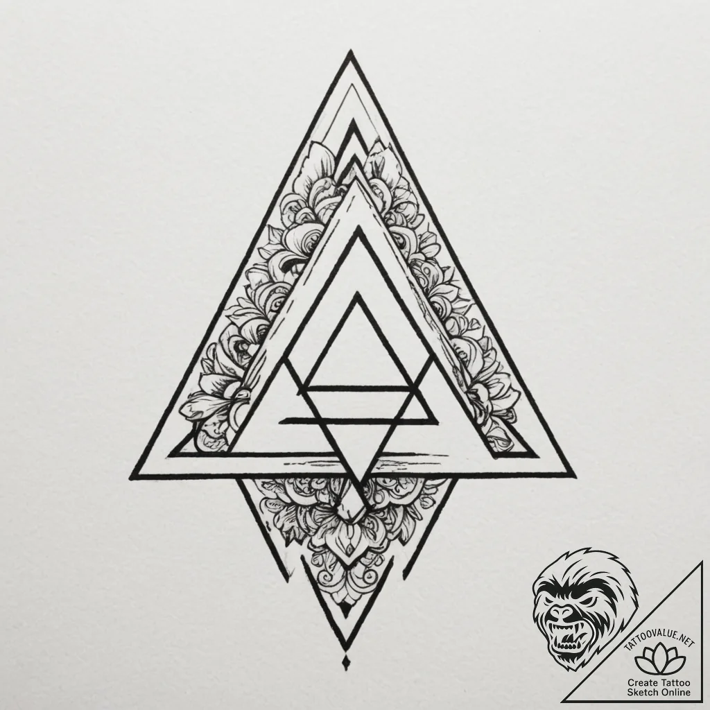 Tattoo design: a geometric tattoo of mokosh's... - tattoo sketch (№1754669137_0, 08.08.2025 16:05) — tattoovalue.net