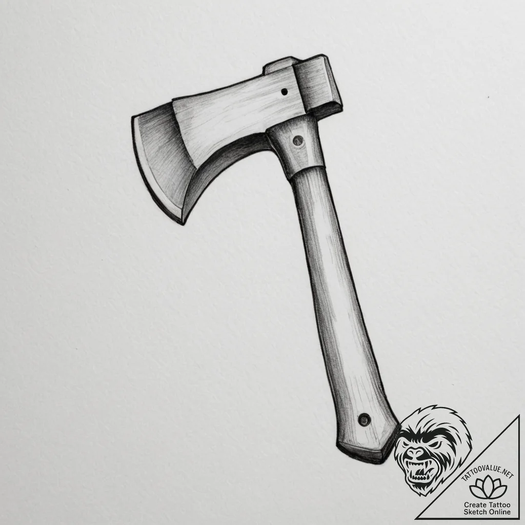 Tattoo sketch a powerful, simple axe head, sy... - tattoo sketch (№1754669740_0, 08.08.2025 16:15) — tattoovalue.net