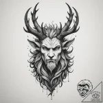 A dark, mysterious tattoo sketch of veles, th… – tattoo sketch (№1754669942_0, 08.08.2025 16:19) — tattoovalue.net