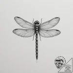 Tattoo design a delicate dragonfly, with intr… – tattoo sketch (№1754670346_0, 08.08.2025 16:25) — tattoovalue.net