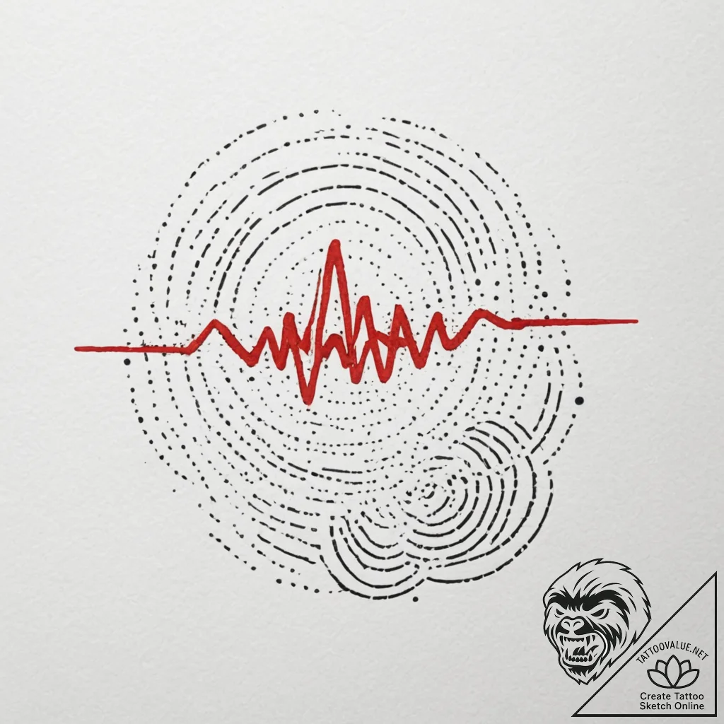 Tattoo sketch an abstract depiction of sound... - tattoo sketch (№1754670546_0, 08.08.2025 16:29) — tattoovalue.net