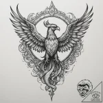 Phoenix rising from ashes (already there, but… – tattoo sketch (№1754671741_0, 08.08.2025 16:49) — tattoovalue.net