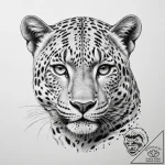 Leopard, ink illustration for tattoo, black o… – tattoo sketch (№1754673131_0, 08.08.2025 17:12) — tattoovalue.net