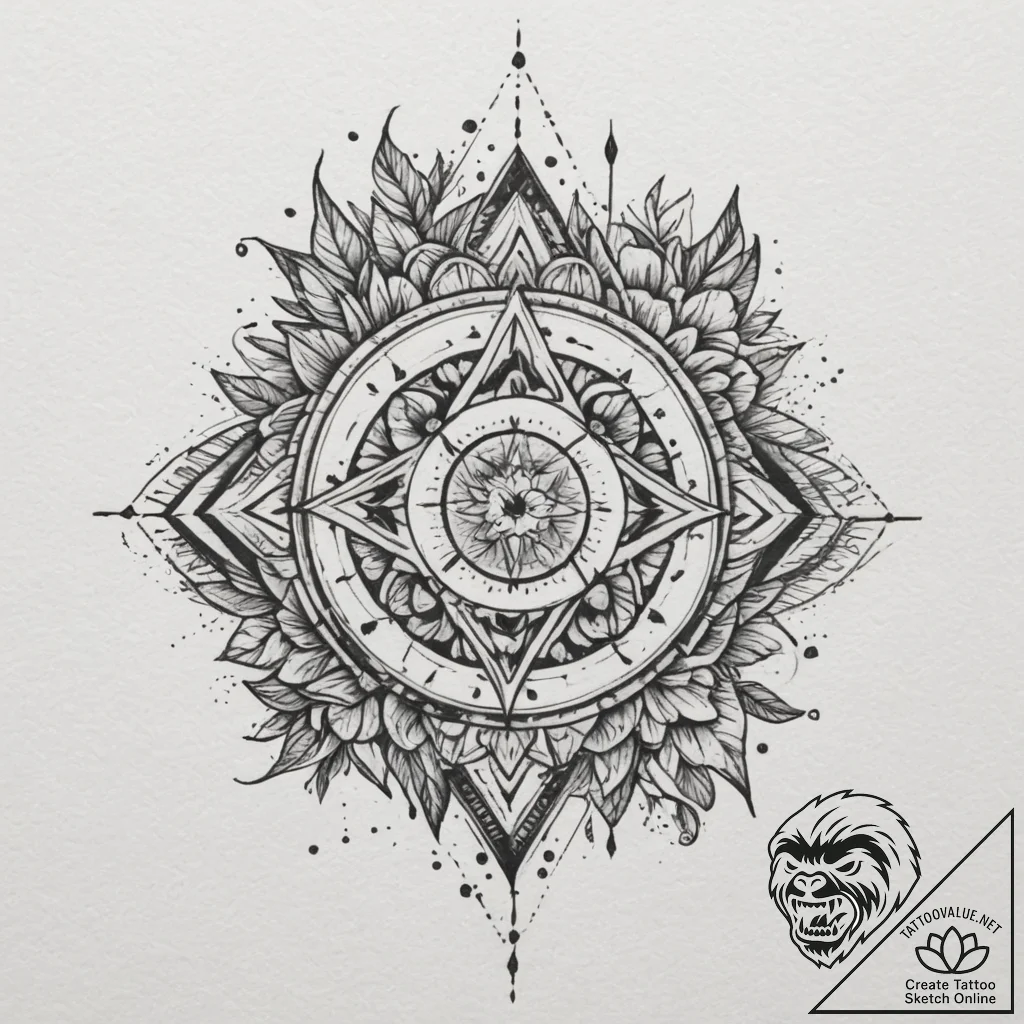 Square, tattoo flash sheet design, rough sket... - tattoo sketch (№1754673529_0, 08.08.2025 17:18) — tattoovalue.net