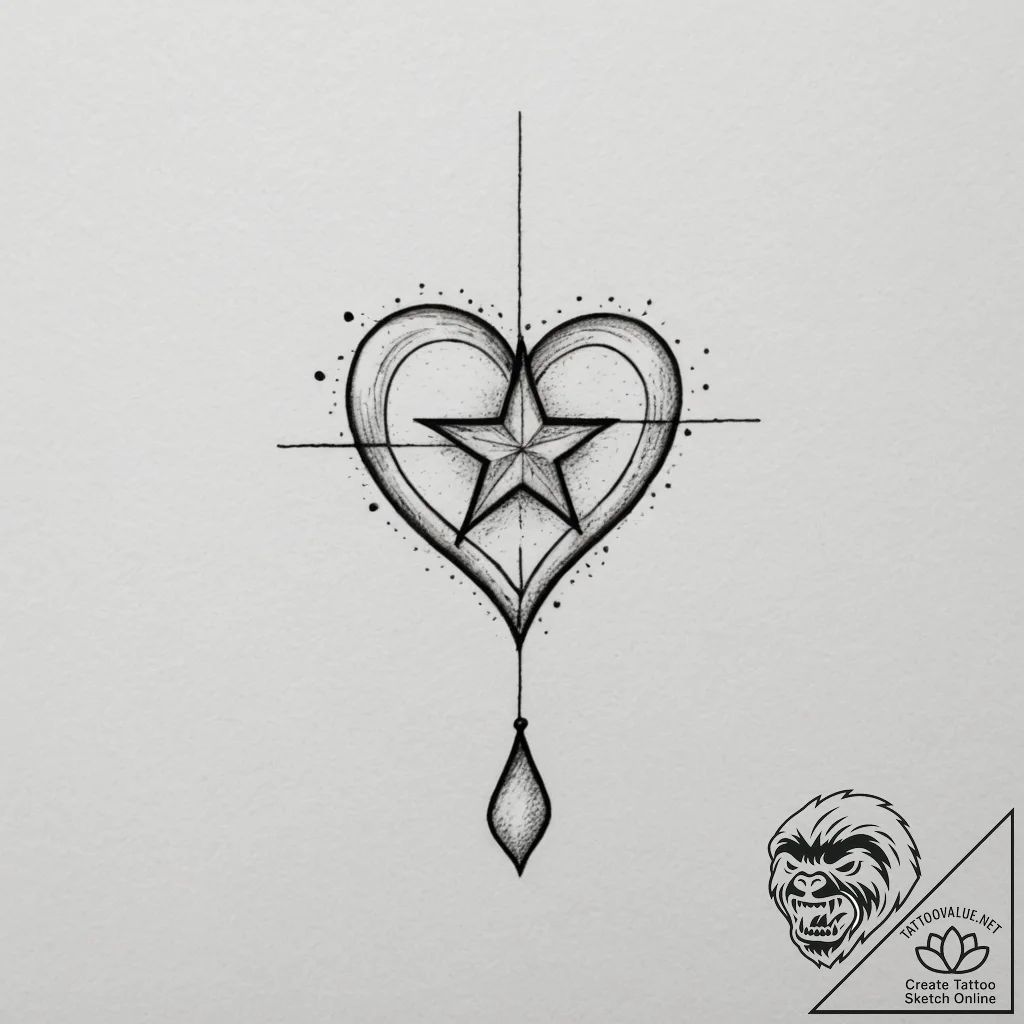 Tattoo design a tiny heart or star on the ank... - tattoo sketch (№1754674519_0, 08.08.2025 17:35) — tattoovalue.net