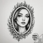 Tattoo design a broken mirror reflecting a co… – tattoo sketch (№1754674716_0, 08.08.2025 17:38) — tattoovalue.net