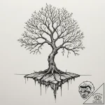 Tattoo sketch a single, strong tree growing o… – tattoo sketch (№1754674915_0, 08.08.2025 17:41) — tattoovalue.net