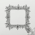 An ornate, empty picture frame, tattoo line a… – tattoo sketch (№1754675311_0, 08.08.2025 17:48) — tattoovalue.net