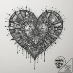 Tattoo design a pixelated heart container tha… – tattoo sketch (№1754676308_0, 08.08.2025 18:05) — tattoovalue.net