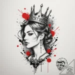 Tattoo design ‘player 1’ with a crown above i… – tattoo sketch (№1754676506_0, 08.08.2025 18:08) — tattoovalue.net