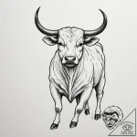 Tattoo design a taurus bull’s silhouette in s… – tattoo sketch (№1754677115_0, 08.08.2025 18:18) — tattoovalue.net