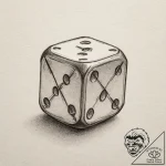 Tattoo sketch a single d6 dice with a critica… – tattoo sketch (№1754677512_0, 08.08.2025 18:25) — tattoovalue.net