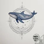 A whale silhouette filled with a starry sky,… – tattoo sketch (№1754678510_0, 08.08.2025 18:41) — tattoovalue.net