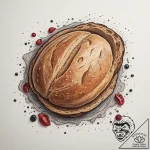 A rustic, overhead shot of a freshly baked so… – tattoo sketch (№1754678709_0, 08.08.2025 18:45) — tattoovalue.net