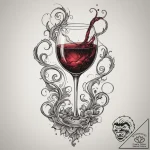 A glass of red wine being swirled, showing th… – tattoo sketch (№1754678911_0, 08.08.2025 18:48) — tattoovalue.net