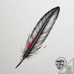 A bird feather turning into an ink quill, tat… – tattoo sketch (№1754679311_0, 08.08.2025 18:55) — tattoovalue.net