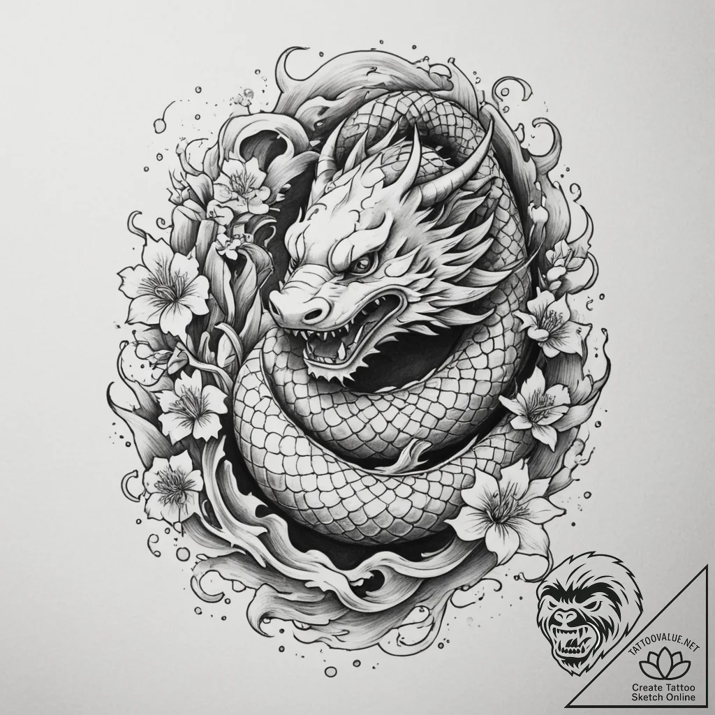 Dice, tattoo sketch design, irezumi japanese... - tattoo sketch (№1754679725_0, 08.08.2025 19:02) — tattoovalue.net