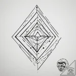 Tattoo design: a minimalist rhombus with inte… – tattoo sketch (№1754680939_0, 08.08.2025 19:22) — tattoovalue.net
