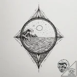 Tattoo design a stylized “pause” symbol trans… – tattoo sketch (№1754681338_0, 08.08.2025 19:28) — tattoovalue.net