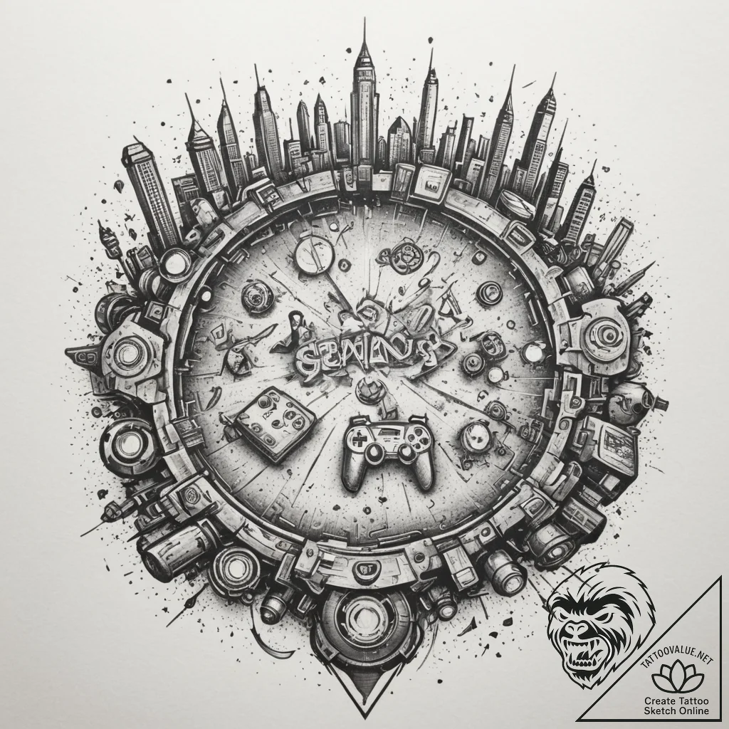 Tattoo design an abstract representation of a... - tattoo sketch (№1754681538_0, 08.08.2025 19:32) — tattoovalue.net