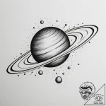 Saturn (planet), tattoo sketch design, black… – tattoo sketch (№1754681739_0, 08.08.2025 19:35) — tattoovalue.net