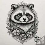 Tanuki, ink illustration for tattoo, neo trad… – tattoo sketch (№1754682138_0, 08.08.2025 19:42) — tattoovalue.net