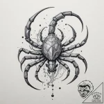 Tattoo design a scorpio scorpion composed of… – tattoo sketch (№1754682738_0, 08.08.2025 19:52) — tattoovalue.net