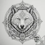 Tattoo sketch: a geometric mandala incorporat… – tattoo sketch (№1754683744_0, 08.08.2025 20:09) — tattoovalue.net
