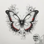 Tattoo design a butterfly whose wings are mad… – tattoo sketch (№1754684540_0, 08.08.2025 20:22) — tattoovalue.net