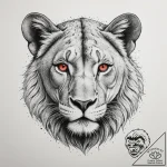 Lioness, concept art for tattoo, black and re… – tattoo sketch (№1754685547_0, 08.08.2025 20:39) — tattoovalue.net
