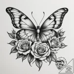 A detailed macro shot of a butterfly’s wing.,… – tattoo sketch (№1754685957_0, 08.08.2025 20:45) — tattoovalue.net