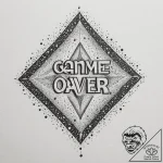 Tattoo design a minimalist ‘game over’ text l… – tattoo sketch (№1754686156_0, 08.08.2025 20:49) — tattoovalue.net