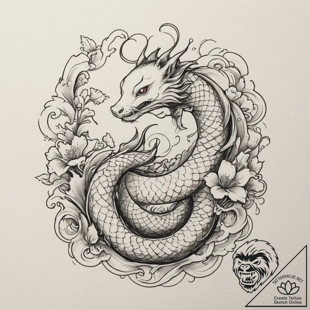 Skunk, concept art for tattoo, sepia tone ske... - tattoo sketch (№1754686354_0, 08.08.2025 20:52) — tattoovalue.net