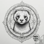 Ferret, tattoo flash sheet design, black and… – tattoo sketch (№1754686757_0, 08.08.2025 20:59) — tattoovalue.net