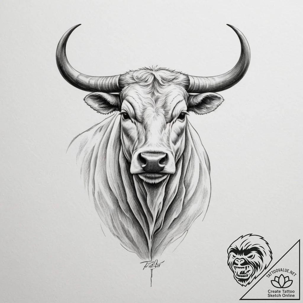 Tattoo design a taurus bull, with a specific... - tattoo sketch (№1754686963_0, 08.08.2025 21:02) — tattoovalue.net