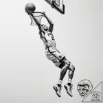 A low-angle shot of a basketball player dunki… – tattoo sketch (№1754687968_0, 08.08.2025 21:19) — tattoovalue.net