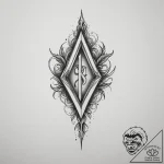 129. tattoo design: a minimalist “rod” rune,… – tattoo sketch (№1754688365_0, 08.08.2025 21:26) — tattoovalue.net