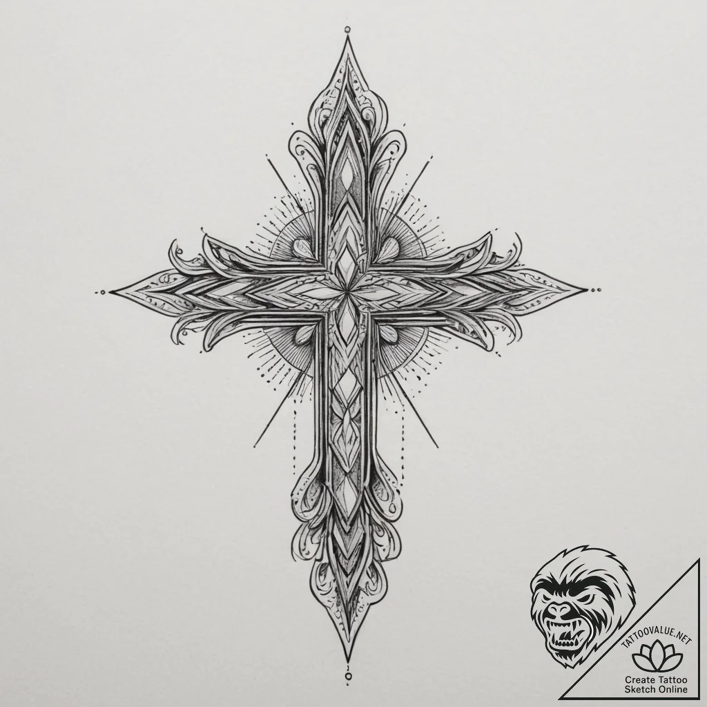 Crystal, tattoo line art, linework tattoo sty... - tattoo sketch (№1754688766_0, 08.08.2025 21:32) — tattoovalue.net