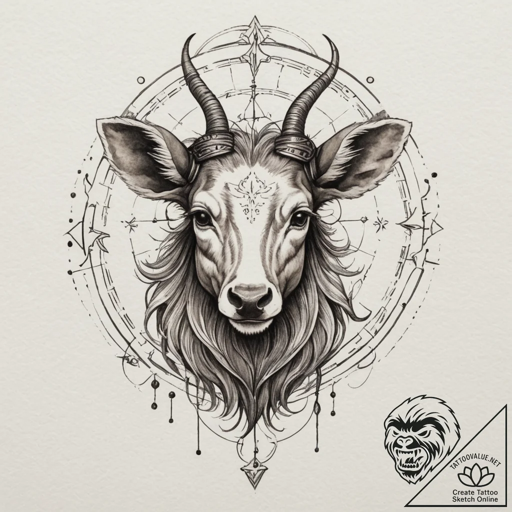 Tattoo design an abstract watercolor portrait... - tattoo sketch (№1754689763_0, 08.08.2025 21:49) — tattoovalue.net