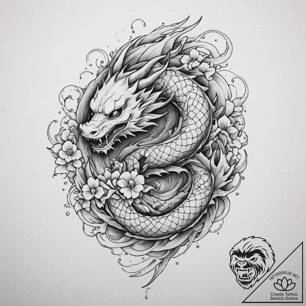 Tattoo sketch a fluid, organic shape that rep... - tattoo sketch (№1754690568_0, 08.08.2025 22:02) — tattoovalue.net