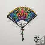 Tattoo design a small, ornate fan., tattoo fl… – tattoo sketch (№1754691566_0, 08.08.2025 22:19) — tattoovalue.net