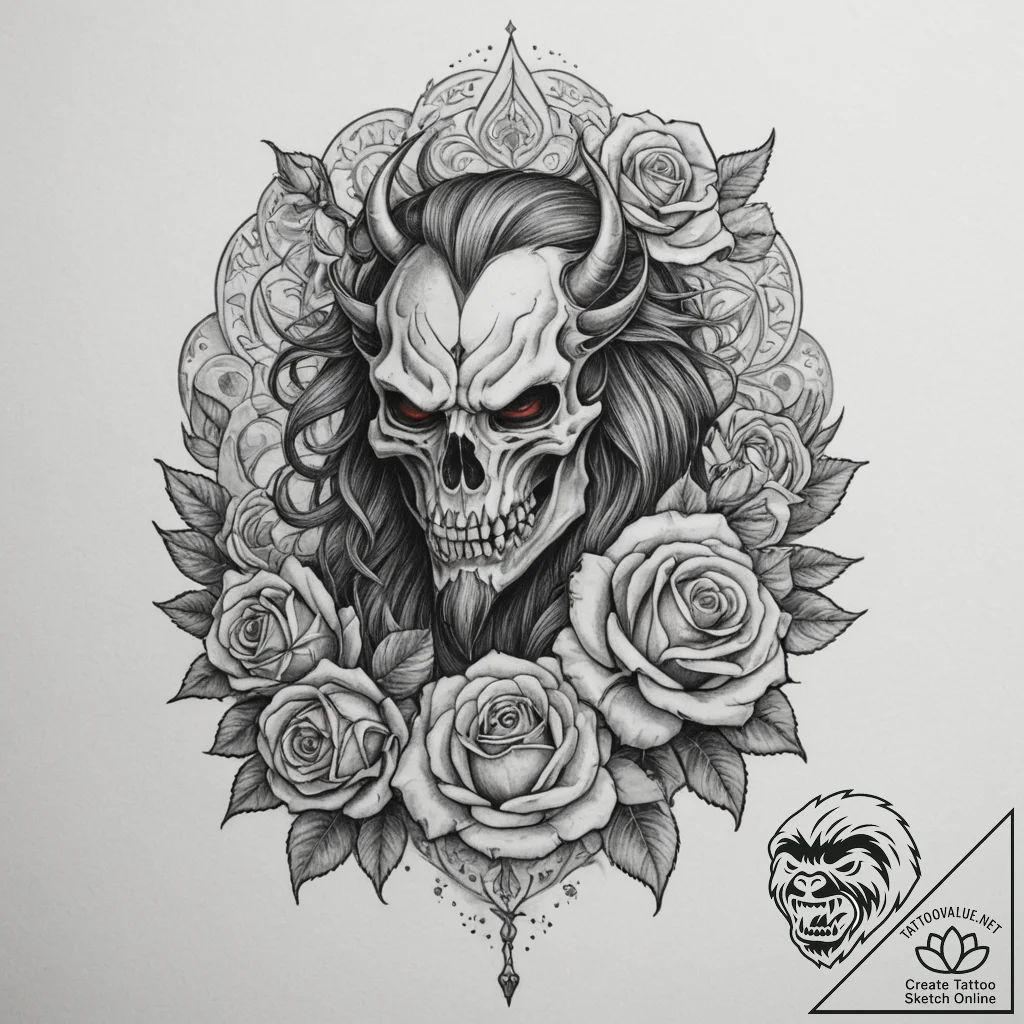 Tattoo sketch a mythical warrior riding a pow... - tattoo sketch (№1754691962_0, 08.08.2025 22:26) — tattoovalue.net