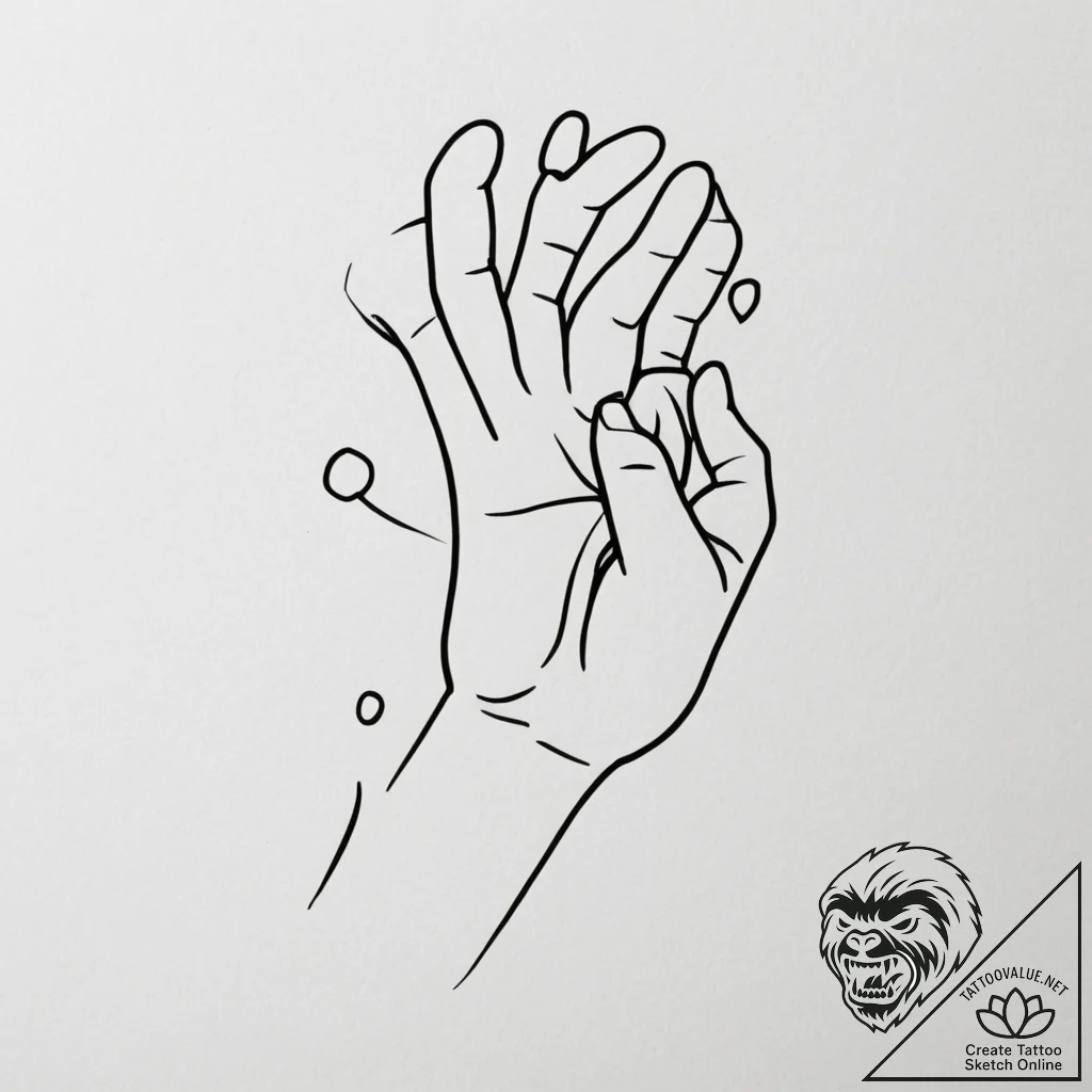 Tattoo design a "clutch play" symbol like a h... - tattoo sketch (№1754693781_0, 08.08.2025 22:56) — tattoovalue.net